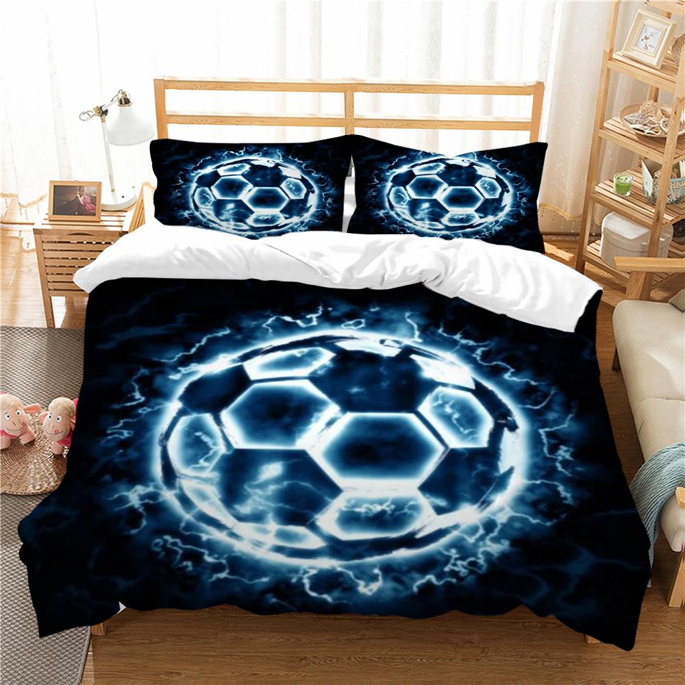 3D Football Bedding Quilt Cover Pillowcase Single Bed Soft Bedding 3D Digital Printing Home Decoration