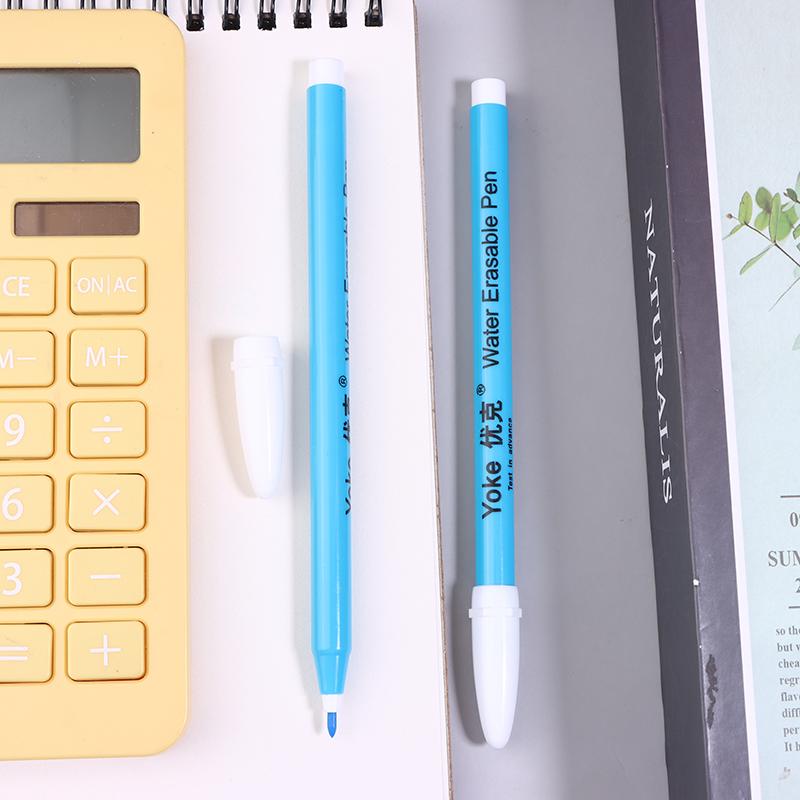 2Pcs Blue Water Erasable Fabric Marking Pen Washable Fabric Pen Disappears In Water Bright Colors Fiber Pen Tips For Quilting