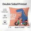 Cartoon Dinosaur Cute Pillow Case Plush Fabric Soft Pillowcase Double Sided Print Sofa Cushion Cover Throw Pillow Cover