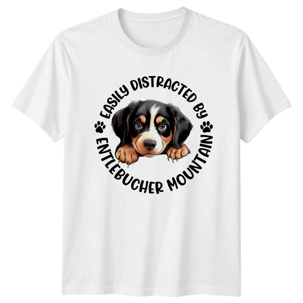 Easily Distracted By Entlebucher Mountain Dogs Unisexs TShirt Unisexs Tee Graphic S