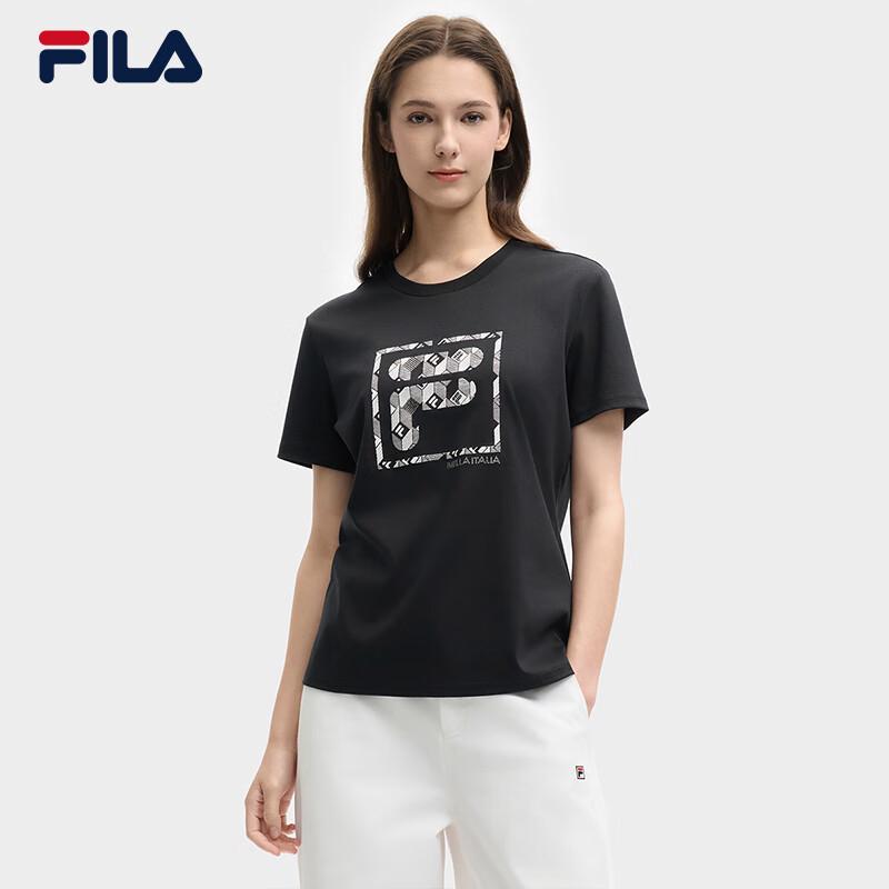 Женская короткорукавная вязаная футболка FILA S чёрный