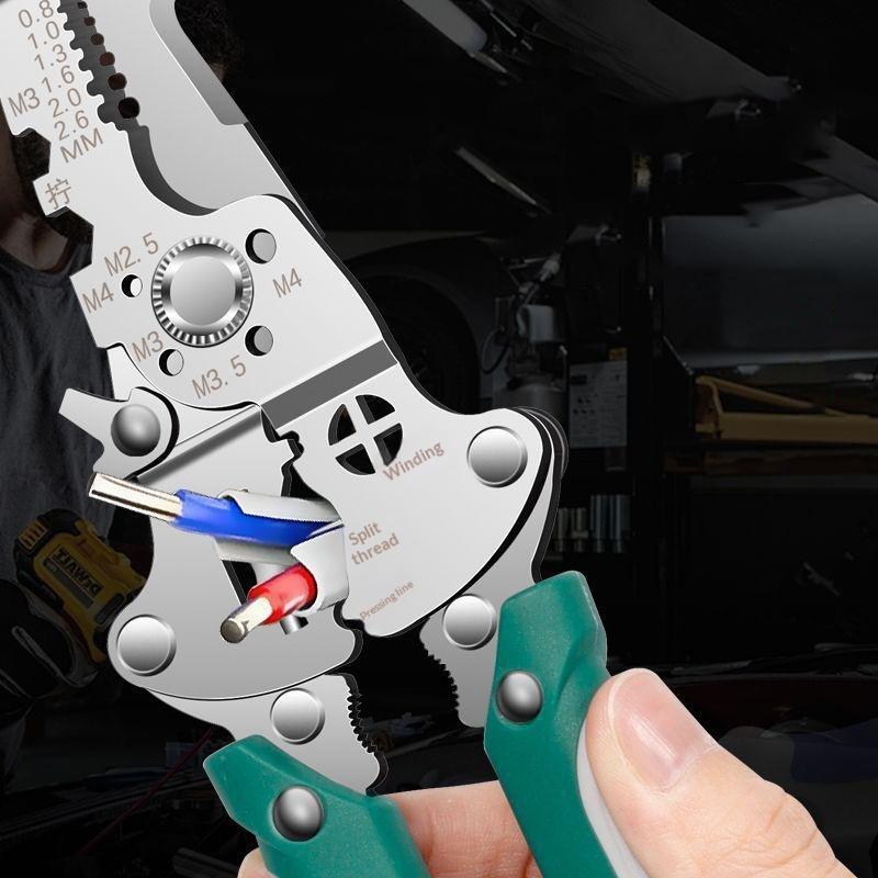 

Foldable Wire Stripper Pulley Design Multi-Function Electrician Wire Splitter Wire Winding Pliers Crimping Pliers Hand Tool