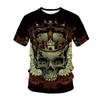 Neue männer Casual T-shirt Schädel Rock Straße Band 3D Druck Hip Hop Klassische Vintage Oansatz Lose Top Kurzarm