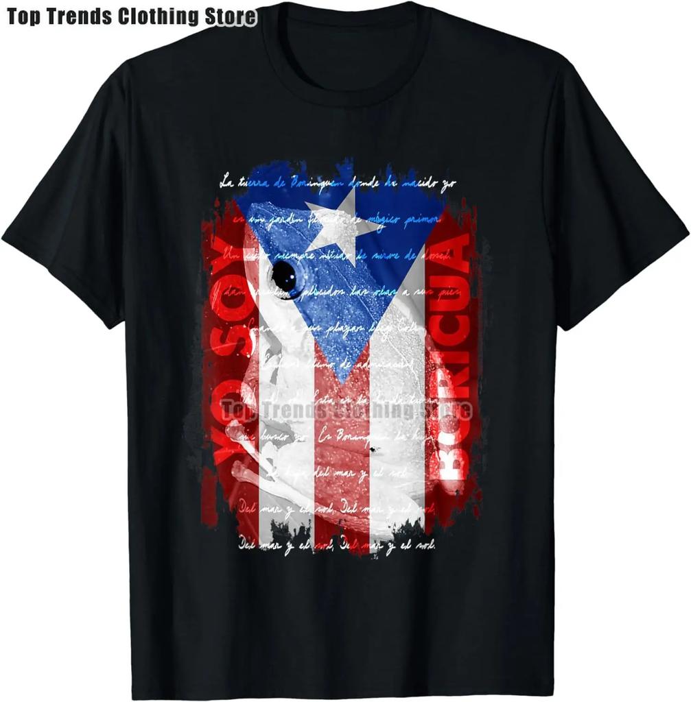 Distressed Style Puerto Rico Frog Gift Design Puerto Rico! T-Shirt T-Shirt Graphic Tops T Shirt Cotton Funny Short Sleeve O Neck