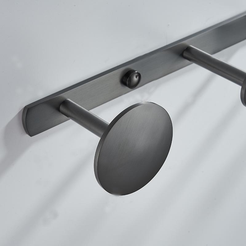 Gun Gray Creative Bathroom Coat Rack Hooks Wall-mounted Brushed Gold Brass Bedroom Circle Hanger Bathroom Accessories Chrome