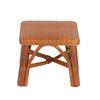 Handmade Wicker Rattan Small Square Ottoman Natural Fiber Shoe Bench for Entryway Home Bedroom Living Room