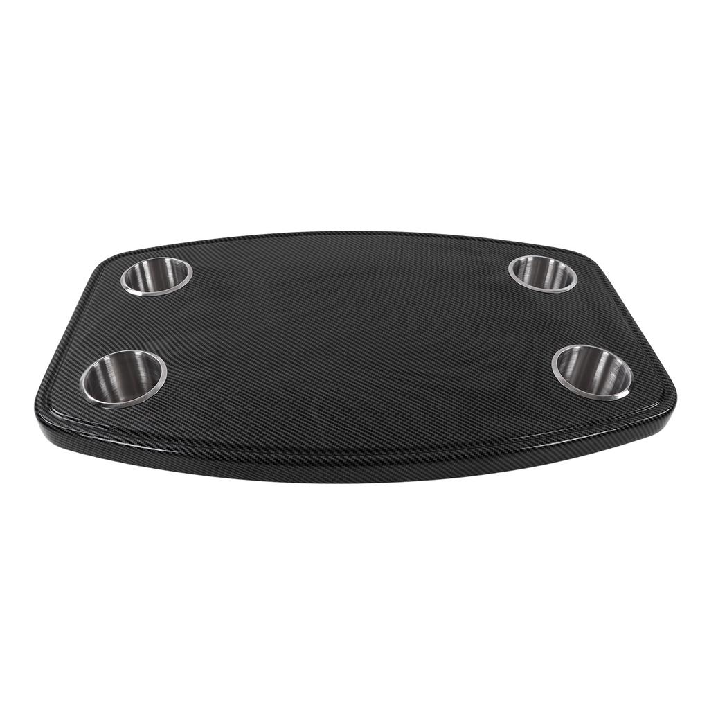 RV Removable Table Carbon Fibre Style 600x380x30mm with 4 Cup Holders for Yacht Caravan Camper