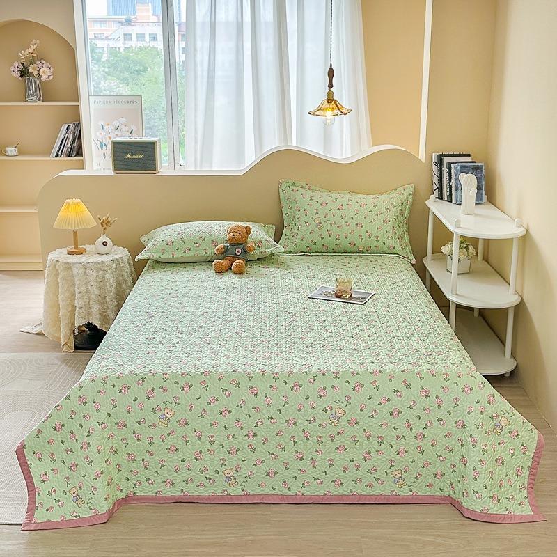 Trzyczęściowy zestaw drukowanej narzuty na łóżko z czystej bawełny, uniwersalna antypoślizgowa bawełniana pikowana narzuta, prześcieradło tatami hurtowo transgraniczne