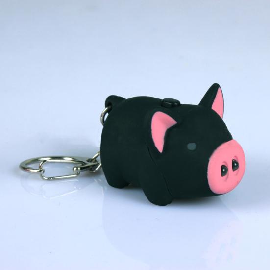 Cute Pig Style LED Light Sound Key Chain Keyring Car Bag Pendant Decoration Gift