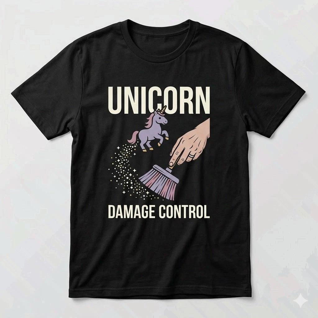 Unicorn Damage Control Shirt Girl Dad Father s Day Gift Tee XXXL
