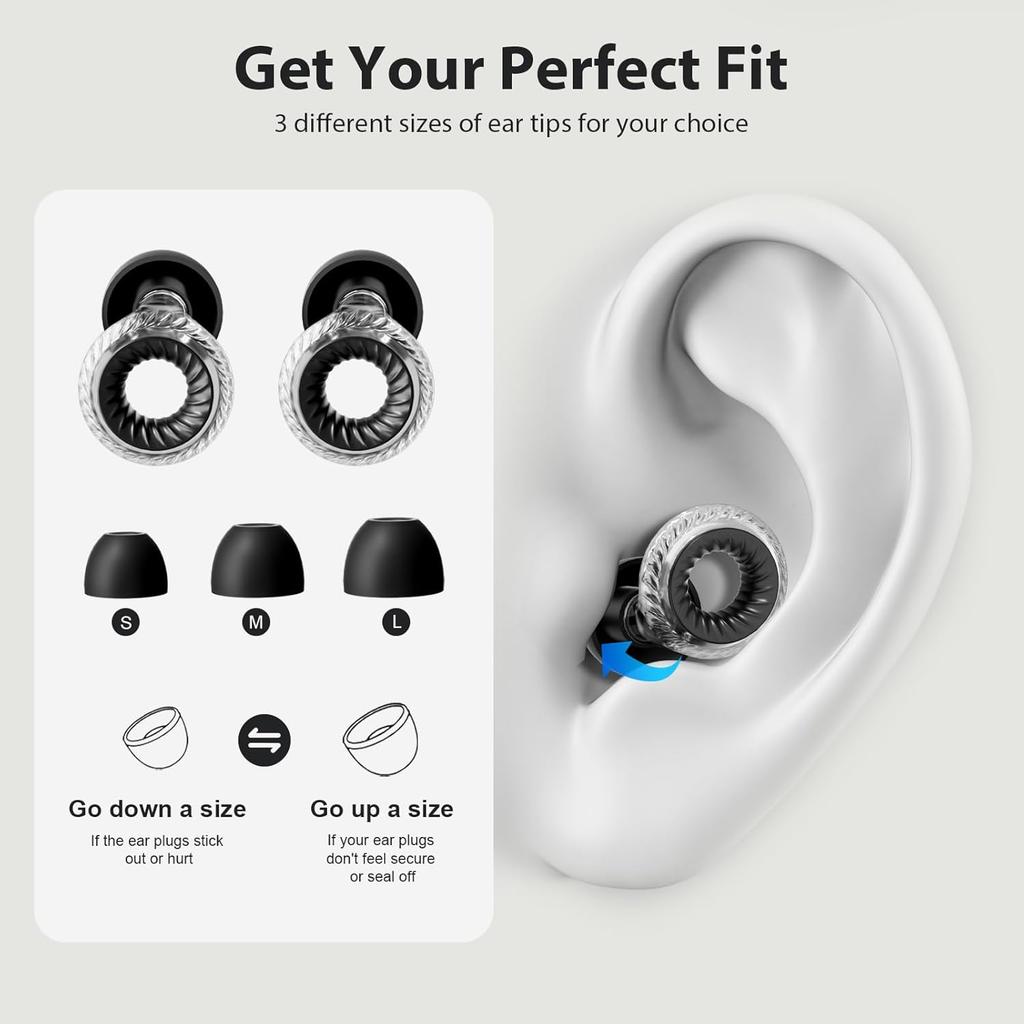 Concert Ear Plugs, Yawsoy High Fidelity Noise Cancelling Ear Plugs, Reusable Ear Plugs for Musicians, Raves, Focus and Sleep, 20dB Noise Reduction &