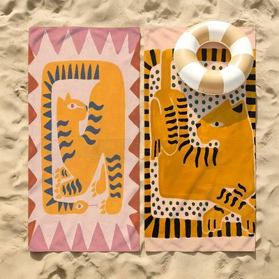 Ägypten Buntes Abstraktes Tiger- und Leoparden-Strandtuch für Strände, Yogastudios, Fitnessstudios, Thermalbäder, Schwimmbäder und Picknicks