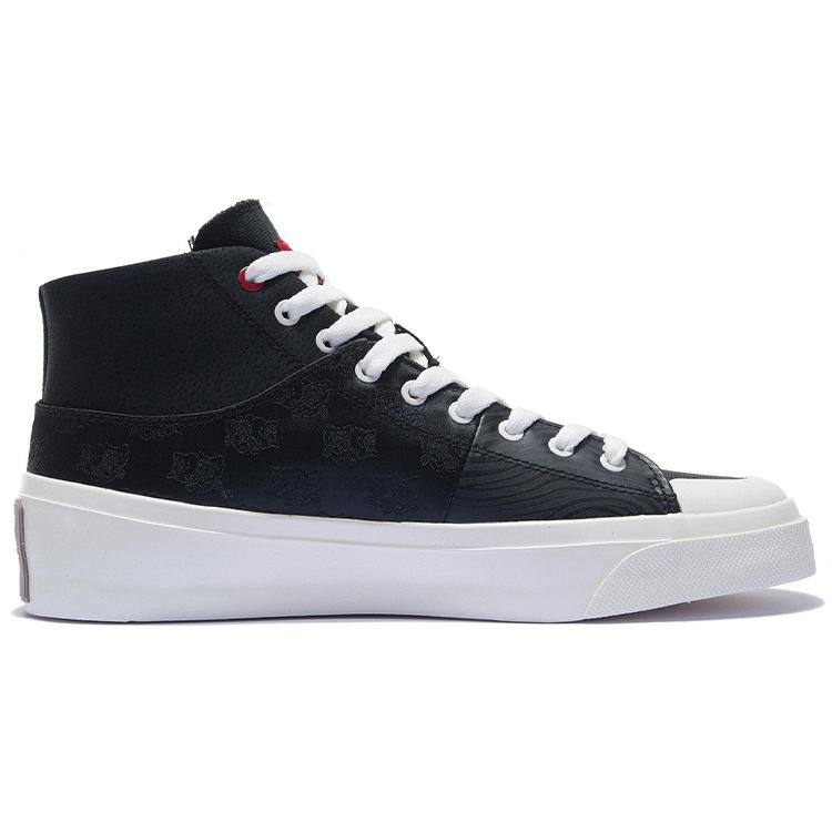 Li Ning Rijin Doujin Collection VULC Hi Wear resistant And Lightweight High top Skateboard Shoes Men's Black AGCS009-2