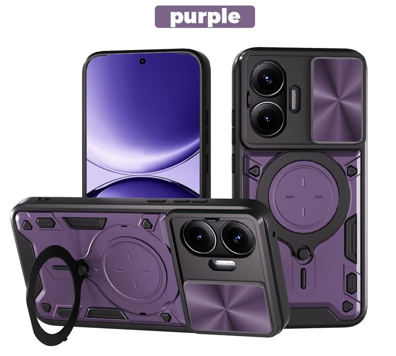 For Poco F7 5G Case Armor Slide Camera Lens Protector Back Cover For Xiaomi Poco F7 F 7 PocoF7 Ring Stand Shockproof Funda Coque