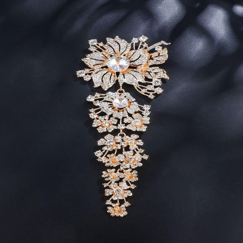 Large Size Crystal Rhinestone Brooches Crystal Rhinestones Large Size Brooches Wedding Bouquets