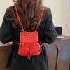 Fashion Mini Backpack Women's 2024 Summer New Korean Version Red Small Backpack Commuting Versatile Shoulder Women's Bag