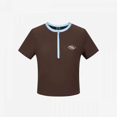 Half Zip Ribbed Stretch Swimwear