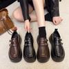 Retro Heightening Platform Small Leather Shoes Women's Autumn New Models with Skirts Single Shoes Tide