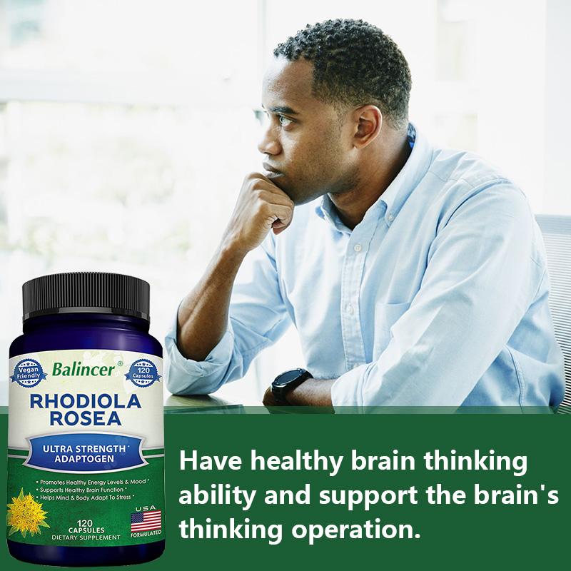 Rhodiola Rosea Powder 1000 Mg Dietary Supplement, Ultra Strength, 120 Capsules Per Bottle
