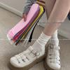 Koreanische Stapelsocken - Sommer Atmungsaktiv Einfarbig Leicht Schweißabsorbierend Vertikale Streifen Damensocken