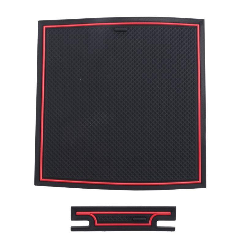 WO-Car Armrest Storage Box For Toyota TACOMA 2024 Central Control Interior Stowing Component Black & Red