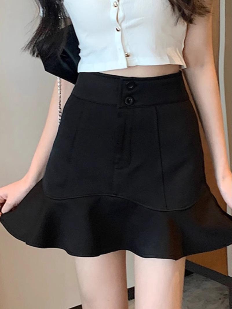 

2024 New Korean Fashion High-Waist Slim Fishtail A-Line Skirt for Spring 2XL