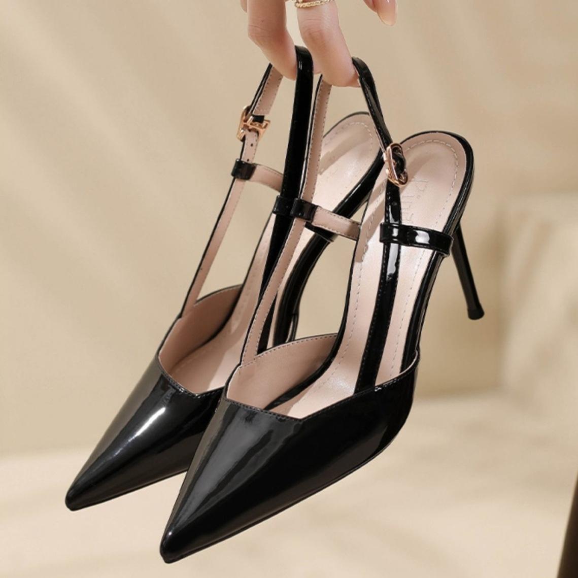 

2024 новые чистые желания нюдовые легкие туфли на высоком каблуке женские туфли-шпильки на высоком каблуке босоножки маленькие ароматные воздушные темпераментные одиночные туфли 34 чёрный