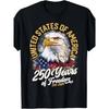 50 Years of Freedom In America Independence Day Eagle T-Shirt - 250th Anniversary Commemorative Short Sleeve Vintage Graphic Tee