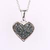 Blue Diamond Pendant 925 Sterling Silver Rhodium Jewelry Gift for Her