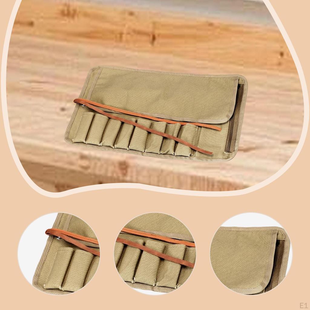 8 Slots Roll up Storage Bag Tool Pouch Hardware Tools Organizer Holder for Carving Knives Outdoor