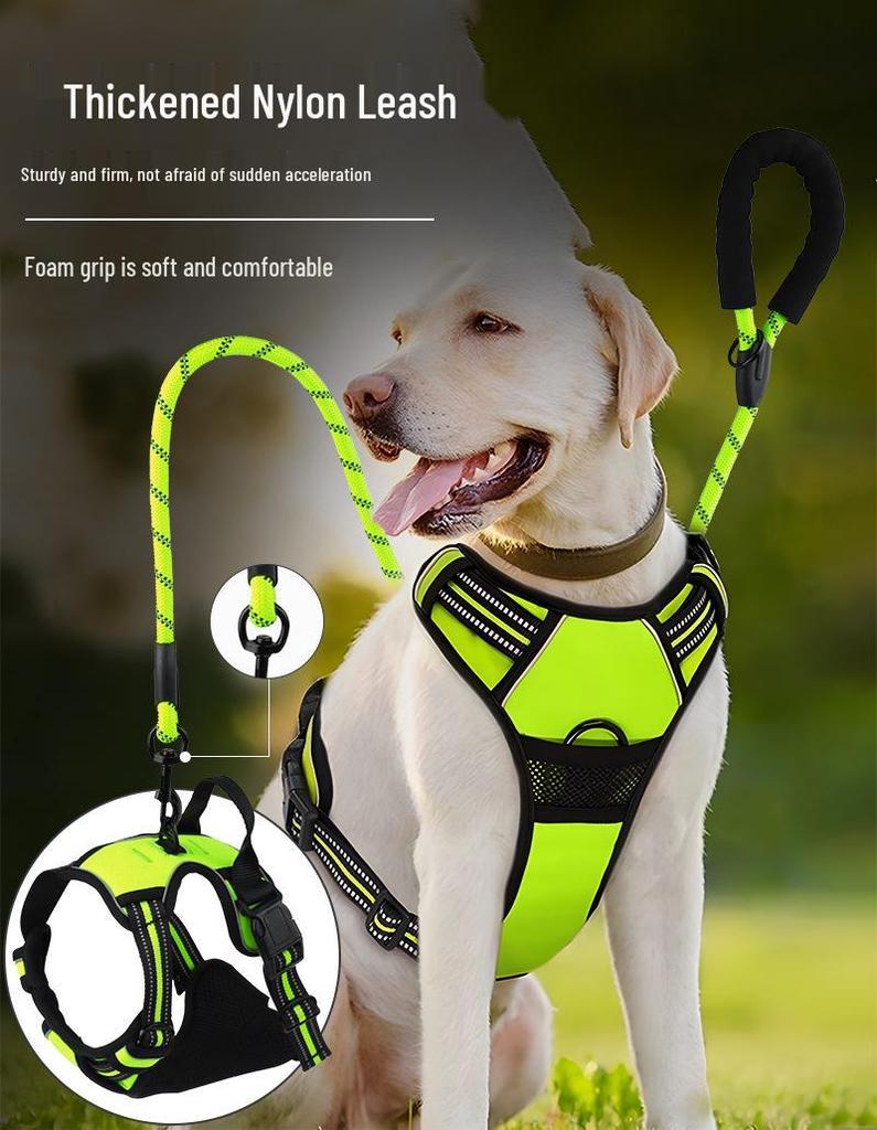 Reflective No-Pull Dog Harness and Leash Set for Large Dogs