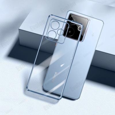 Ultra tenký pokovený silikonový TPU kryt pro OPPO Realme GT 7 7T Galvanicky pokovený průhledný nárazuvzdorný kryt pro Realme GT 7 Pro