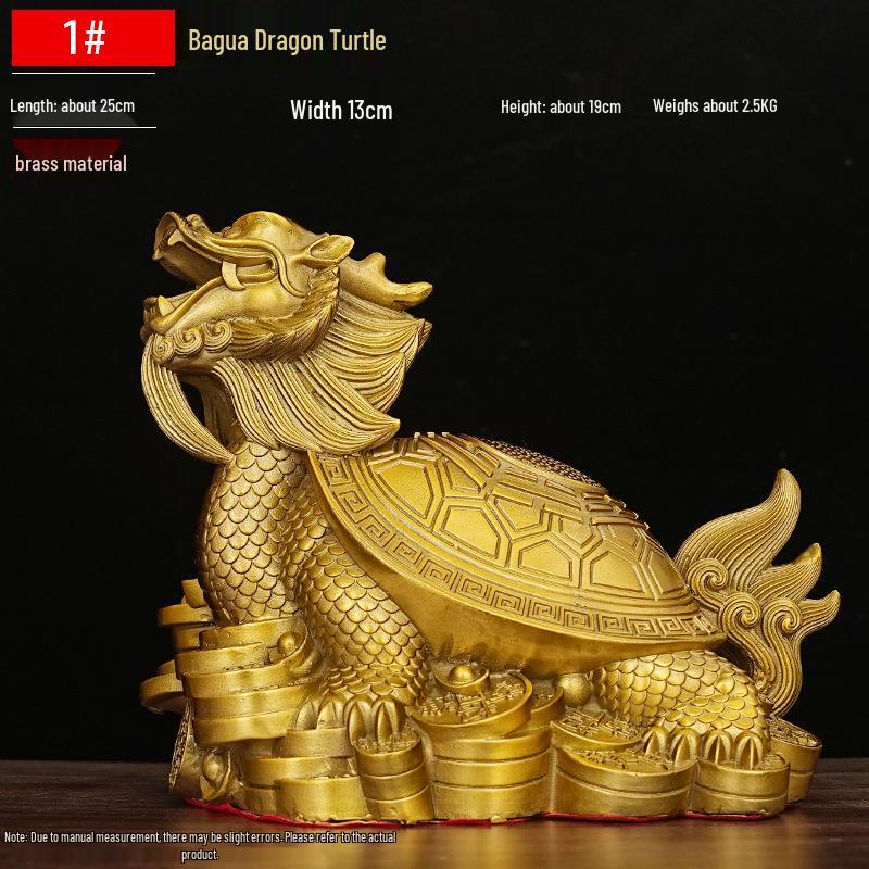 Pure Copper Dragon Turtle Home Decor - Bixi Baxia Wealth Attraction Ornament