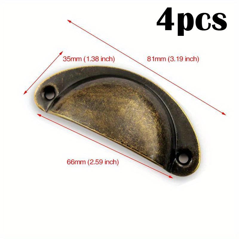 

4pcs Antique Handles Vintage Cabinet Knobs Retro Drawer Door Box Handle Cupboard Brass Frame Pull Furniture Hardware