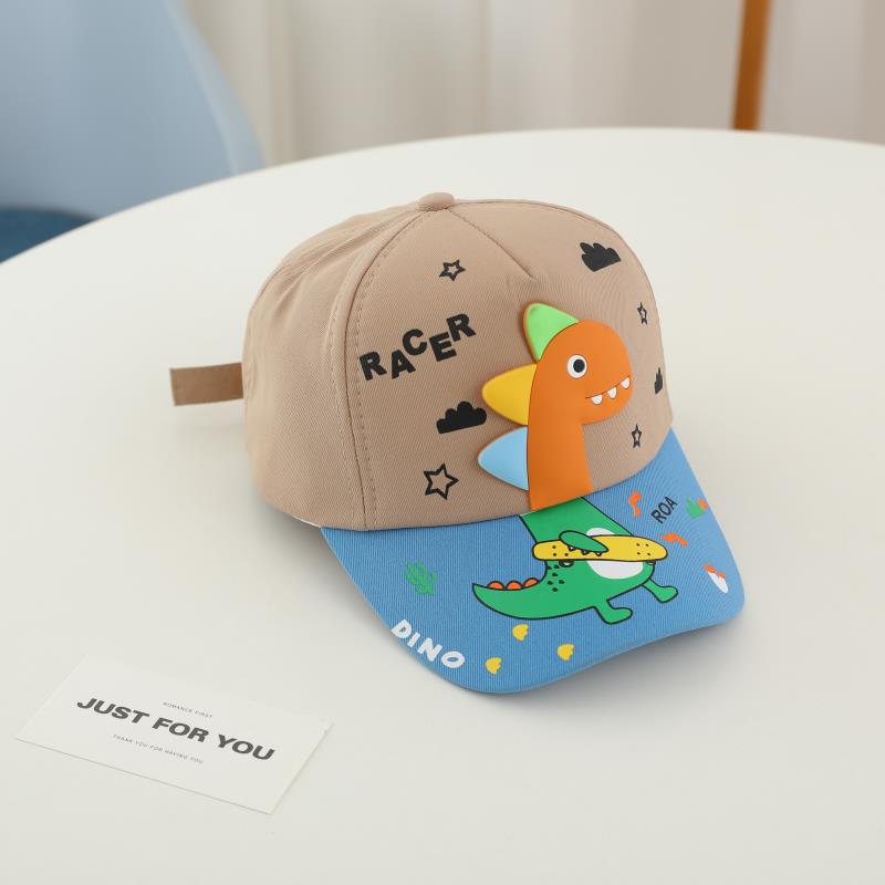 Berretto da baseball estivo per bambini con ricamo di dinosauro dei cartoni animati, regolabile per neonati e bambini, cappelli da sole per esterni