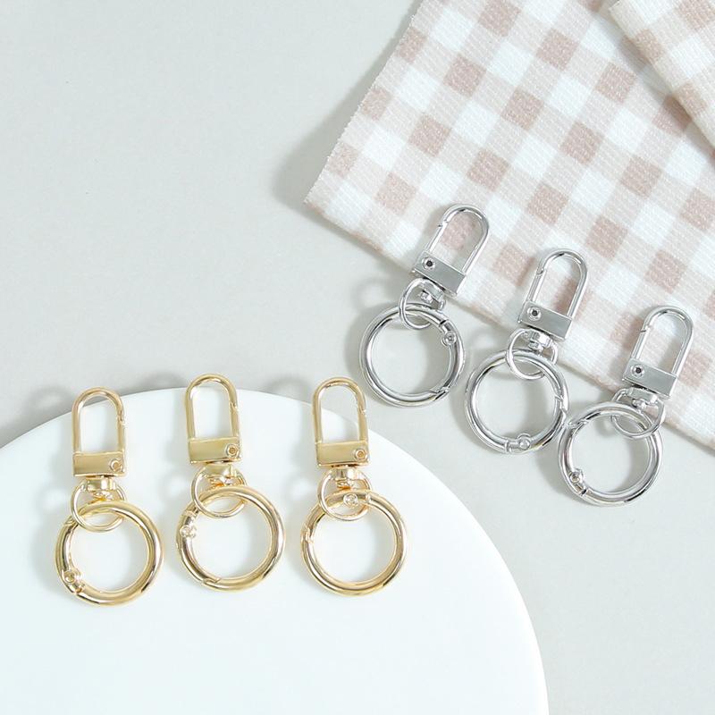 1pcs Zinc-Alloy Keychain Hook with Key Ring Bag Clip Hook with Spring Ring for Lanyard Making DIY Crafts Keychain