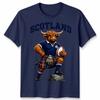 T-shirt Unisex Scozzese Mucca delle Highlands Fan della Scozia Maglietta Grafica da Rugby