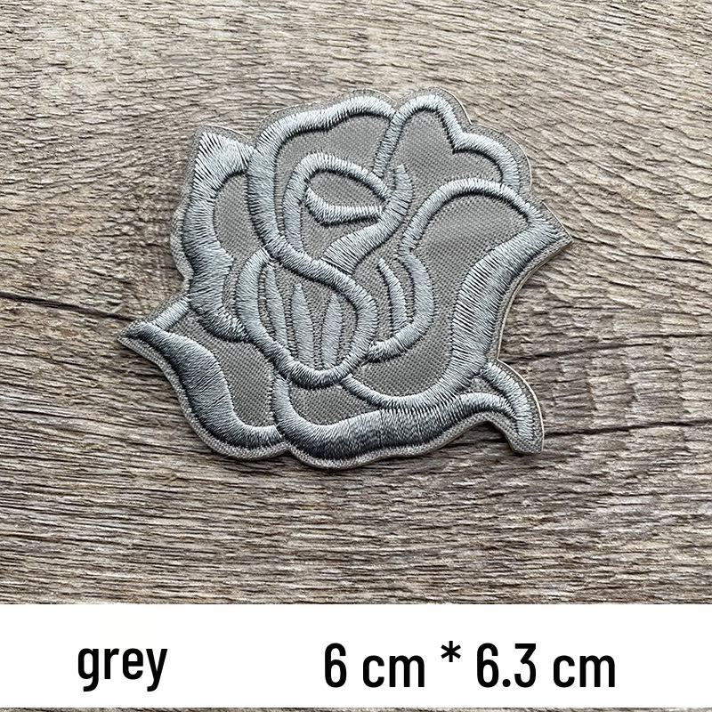 Self-Adhesive Rose Embroidery Patch for Mending, Repairing, Décor, and Versatile Applications.