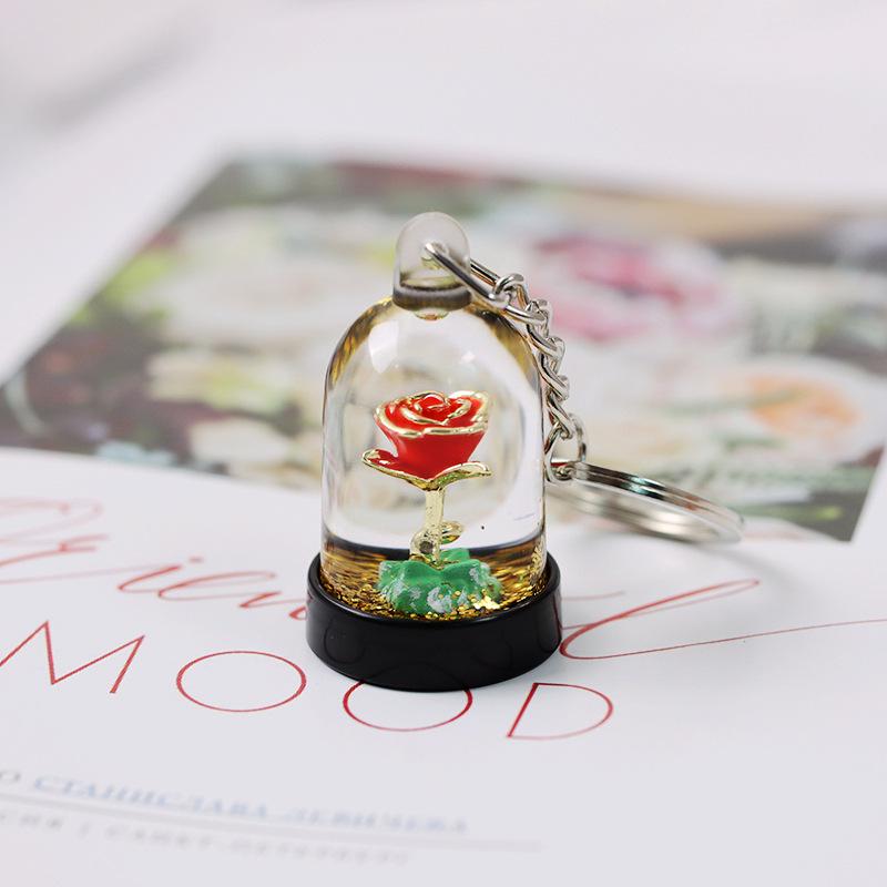 

Charming Little Prince Rose Glitter Keychain Pendant Gift