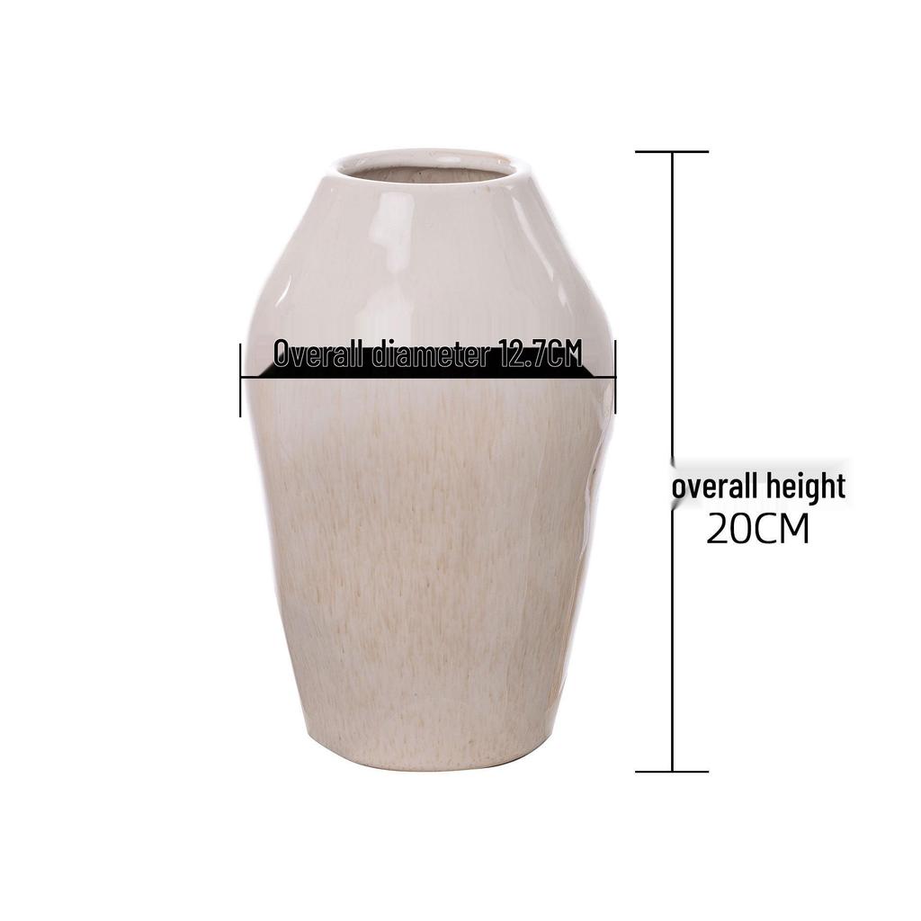 Elegant White Ceramic Vase: Nordic Wabi-Sabi Design for Living Room or Dining Table Decor