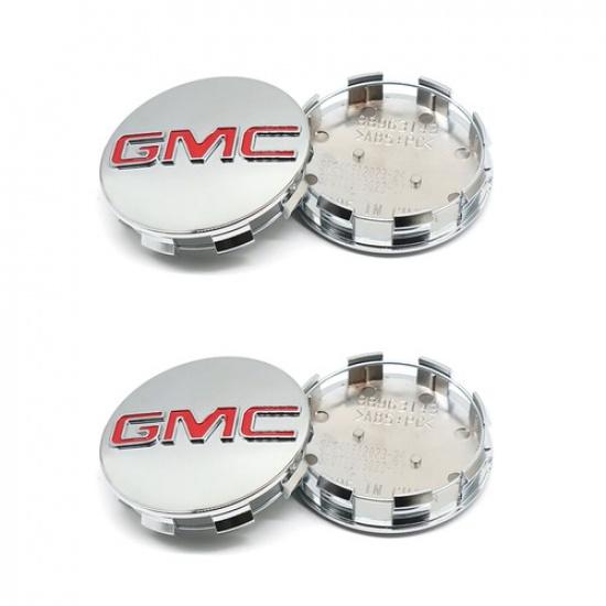 

4X CENTER CAPS 2014- For Sierra Limited & Yukon + XL 20 22 WHEELS 83mm Chrome Red