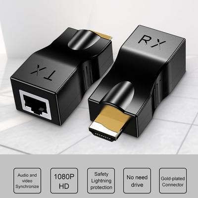 1080 P HDMI Genişletici pver CAT5e CAT6 Kablosu 30 m HDMI Ethernet Rj45 Kablosu Video Uzatma Verici PC Loptop Monitör