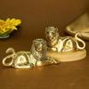 100% Pure Brass Lion Showpiece, For Home Décor Living Room Decorative - Gold