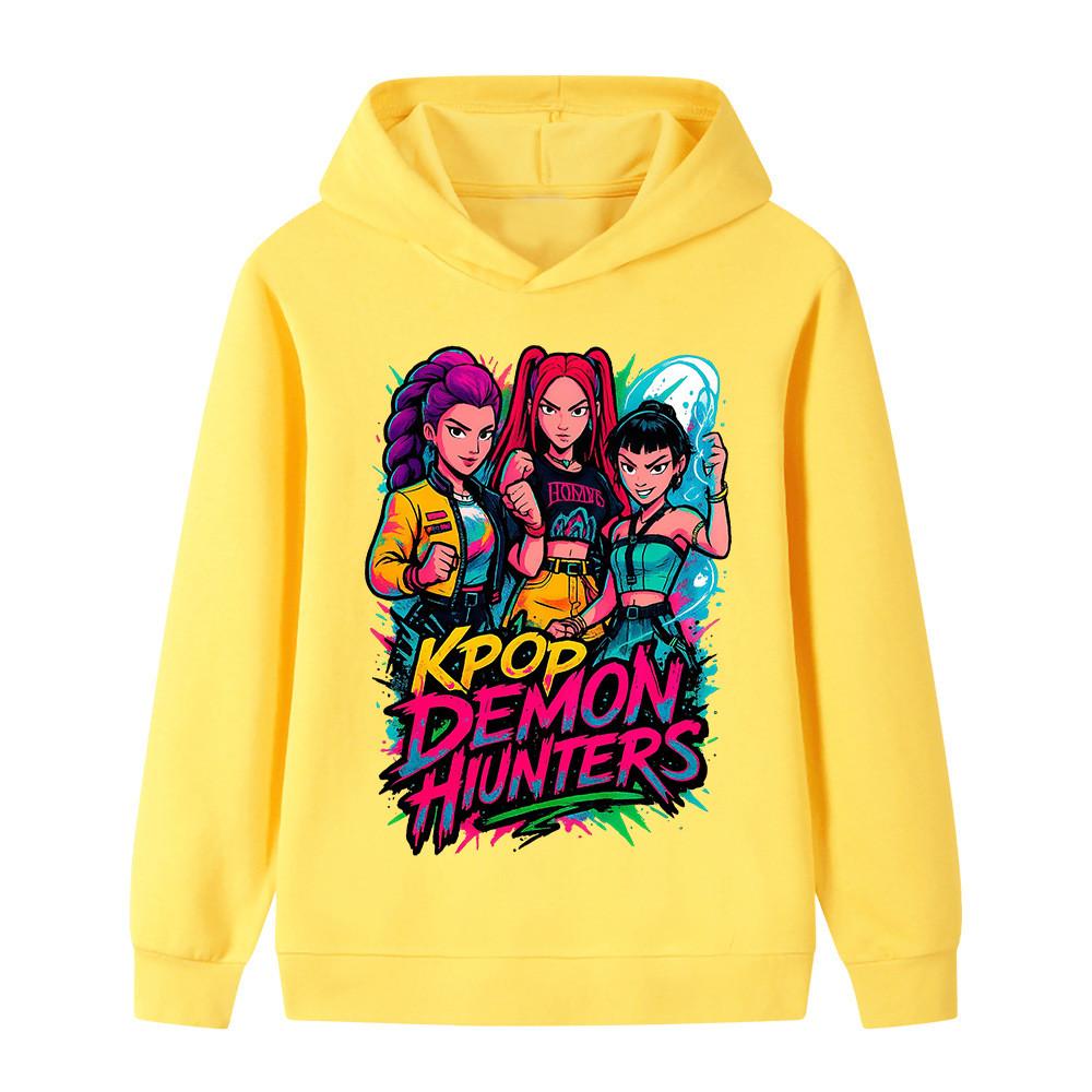 B1213 Kids Boys Girls Kpop Rumi Zoey Mira Print Long Sleeves Hoodie
