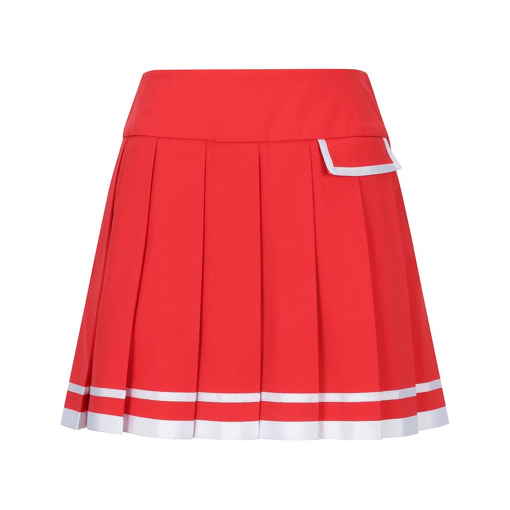 MARTINE GOLF Color Line Pleats Culottes_Red