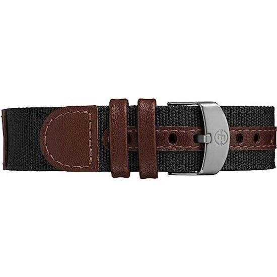 Timex TW4B08200 Expedition Acadia Mens Watch Black Brown White Leather Nylon Strap