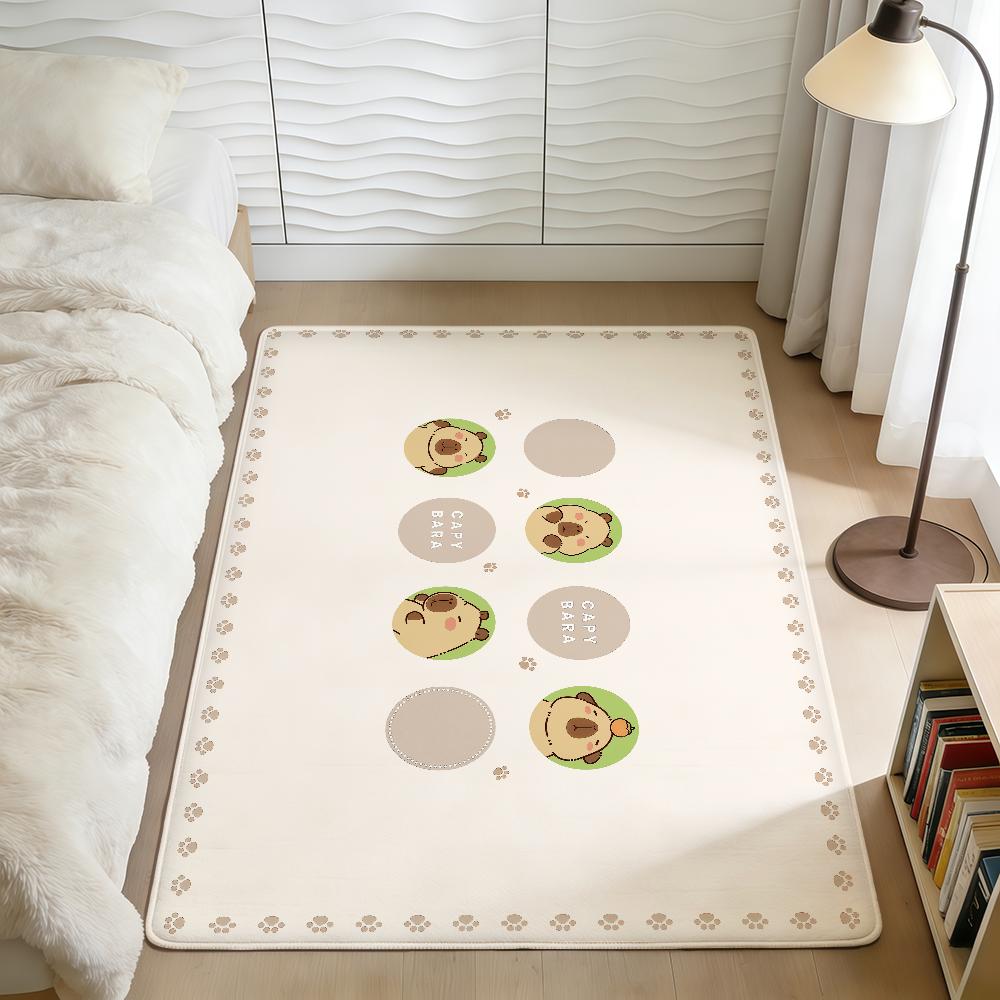 cartoon Capybara Cute animal minimalist Home Bed Rug Kitchen Bath Floor Mat Hallway Balcony Carpet Entrance Doormat hogar Decor