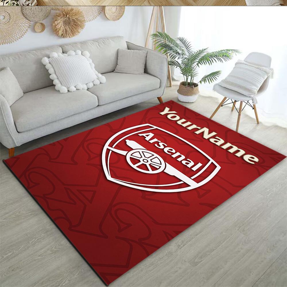Arsenal Customize Text Carpet Suitable for Bedrooms Entryway Balcony Decorate room Anti-slip Rug Office home decor Best for Christmas