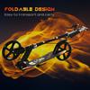 Kids Foldable Kick Scooter w/ Adjustable Height, Break, Big Wheels, for Ages 7-14 Years - Black