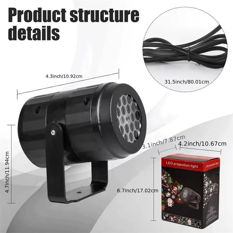 16 Patterns Christmas Projector Lights Rotatable Christmas Decoration Outdoor/Indoor Led Projector for Holiday Party Xmas Decor